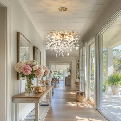 6-Light Gold Farmhouse Chandelier - Modern Kitchen Island Lighting