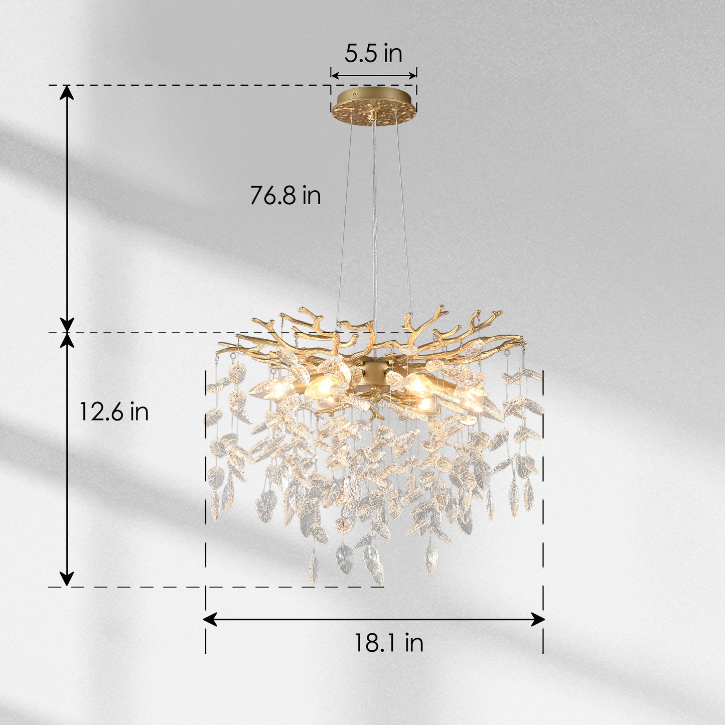6-Light Gold Farmhouse Chandelier - Modern Kitchen Island Lighting
