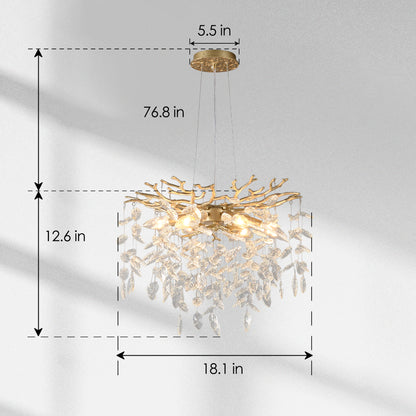 6-Light Gold Farmhouse Chandelier - Modern Kitchen Island Lighting