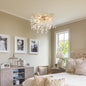 6-Light Chandelier Crystal Ceiling Lamp, 6-Lights Modern Farmhouse Ceiling Ceiling Hanging Light Fixture , for Dining Room, Kitchen Island--NO INCLUDED BULBS--GOLD