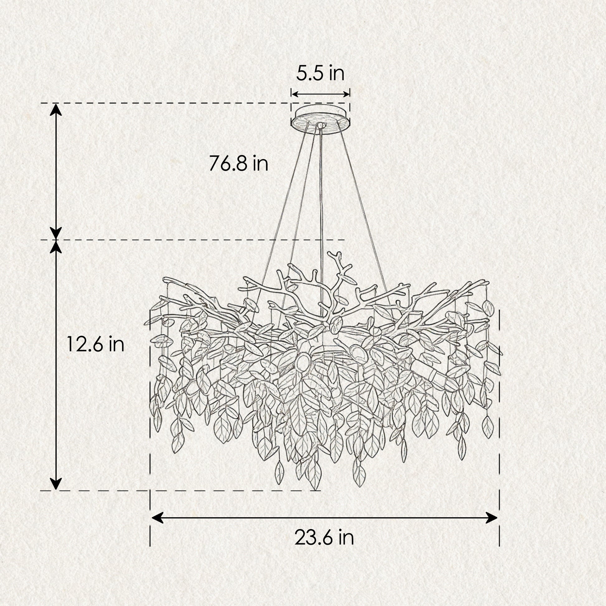 Gold Metal Farmhouse Chandelier with Crystal Accents for Dining Rooms