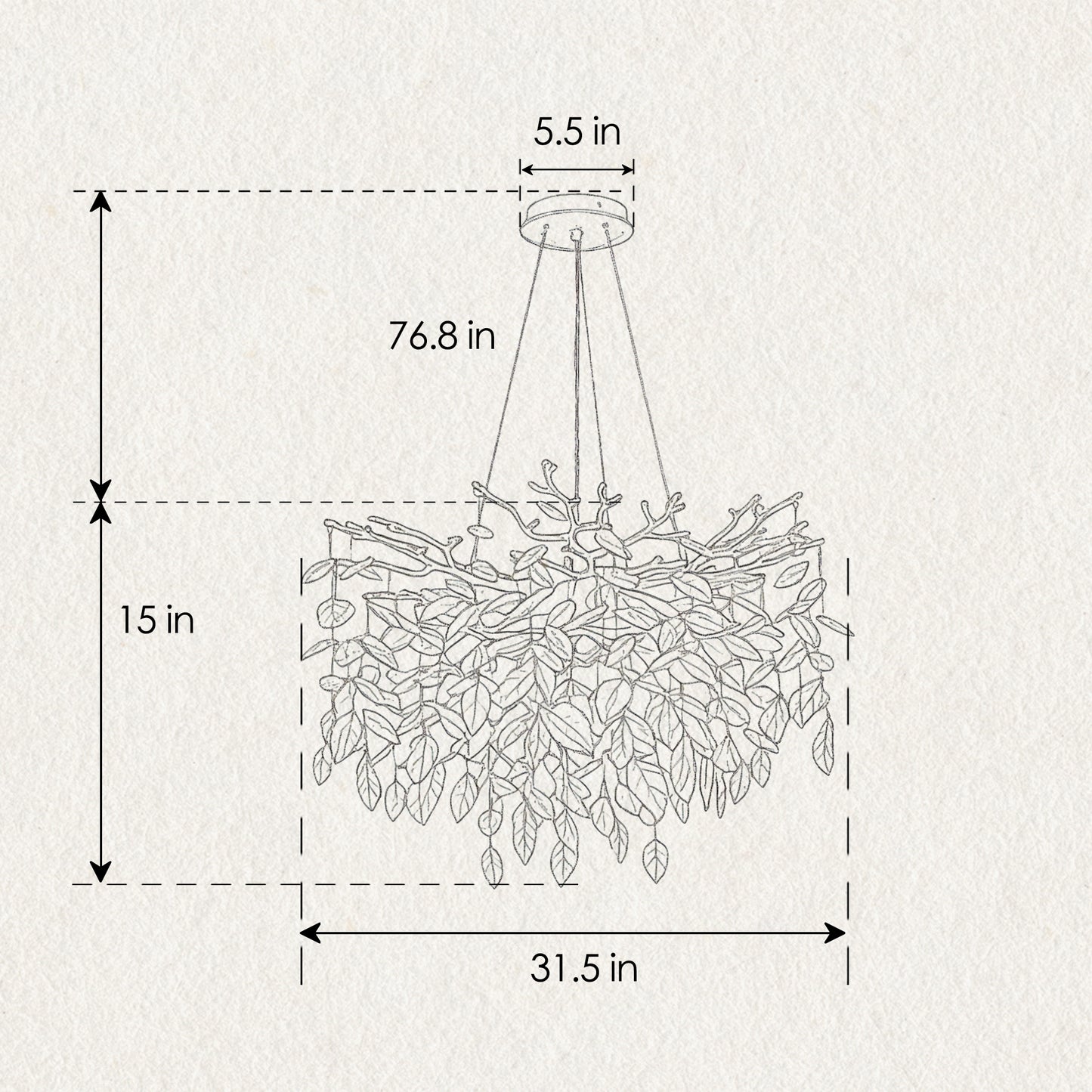 10-Light Gold Metal Chandelier - Farmhouse Style Lighting