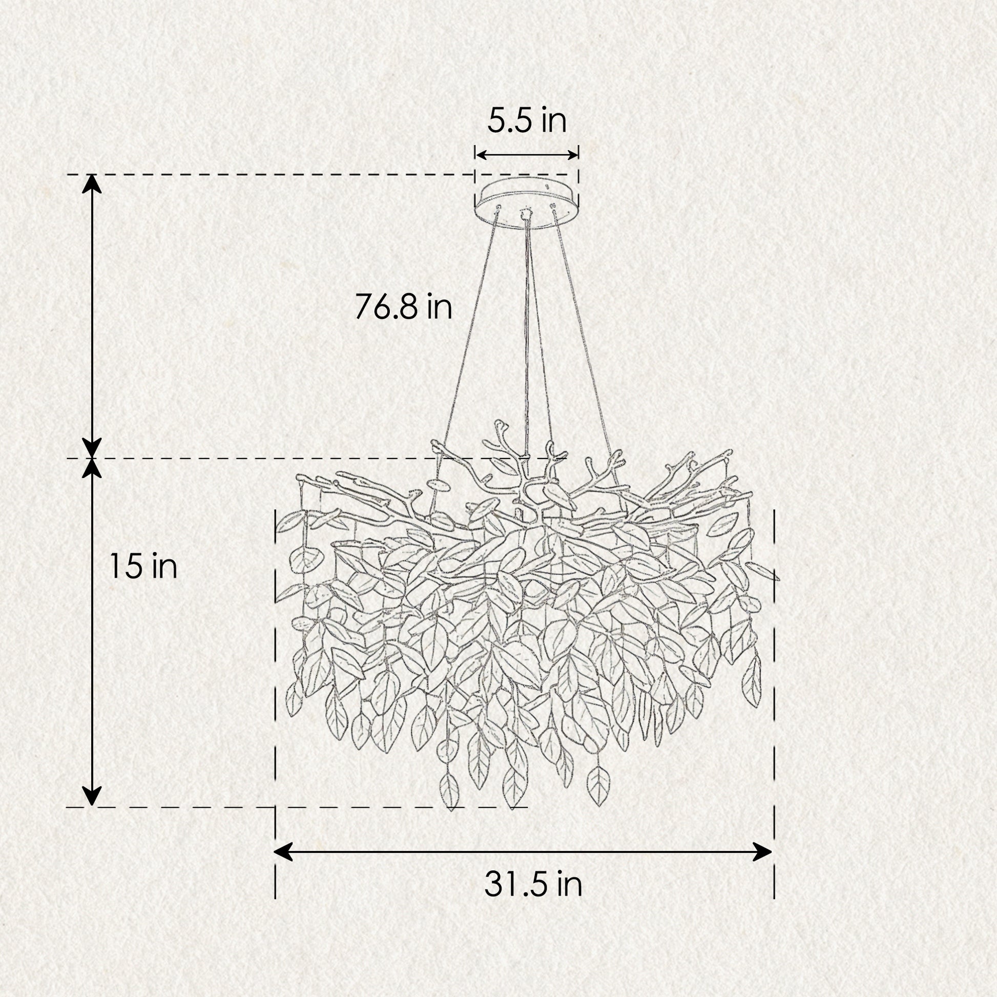10-Light Gold Metal Chandelier - Farmhouse Style Lighting