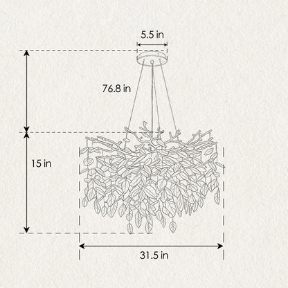 10-Light Gold Metal Chandelier - Farmhouse Style Lighting