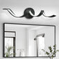 Modern LED Bathroom Vanity Lights, 24inch Dimmable Black Bathroom Lighting Fixture Over Mirror 15W Spiral Design LED Wall Light Fixtures--Black