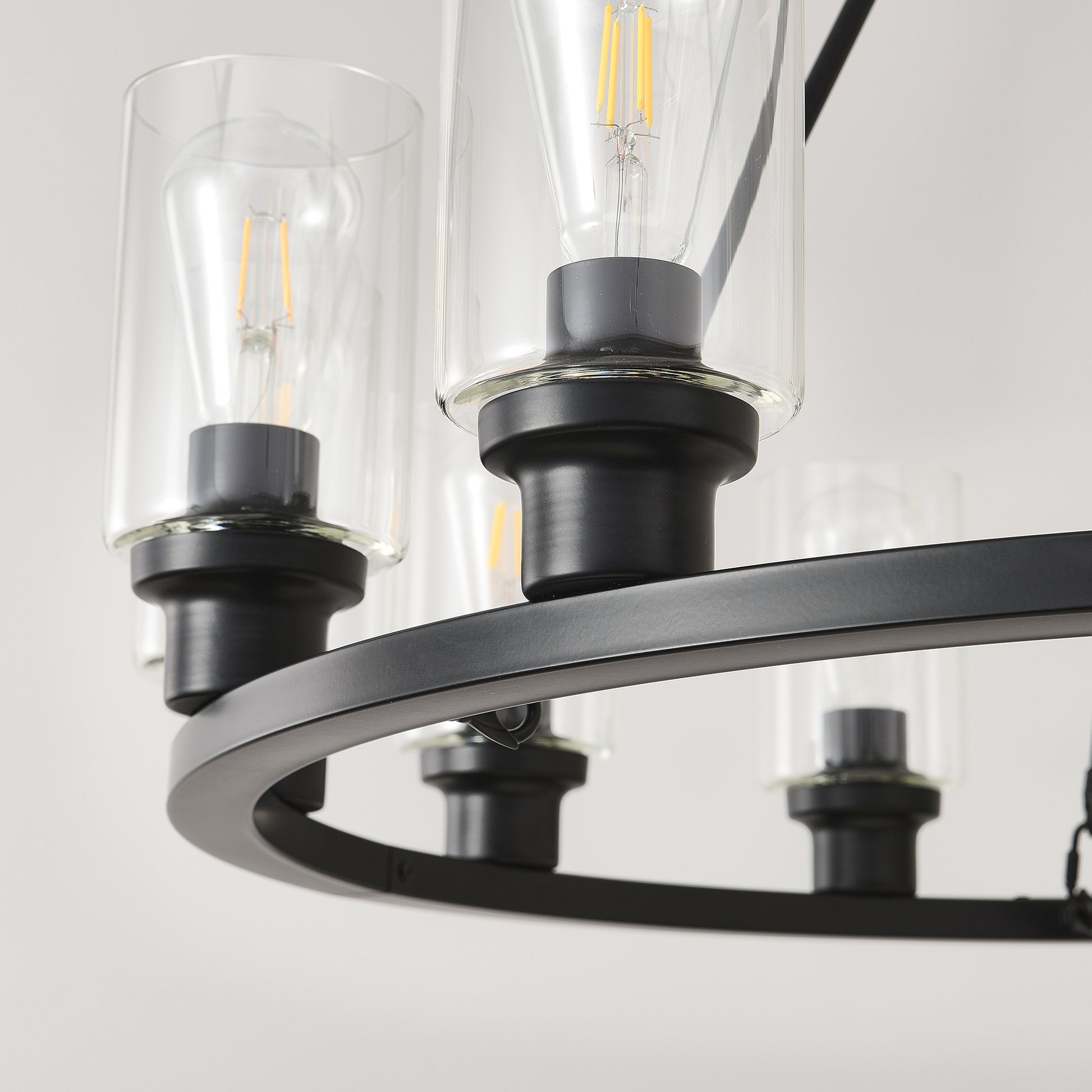 Coffee Wagon Wheel Chandelier - 9 Light Farmhouse Pendant