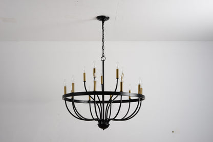 Industrial Gold+Black Chandelier - Dining Room Lighting