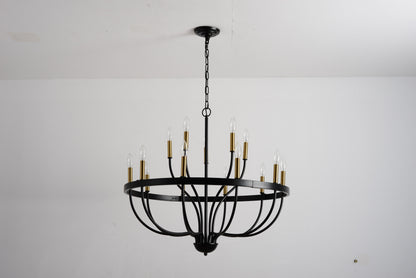Industrial Gold+Black Chandelier - Dining Room Lighting