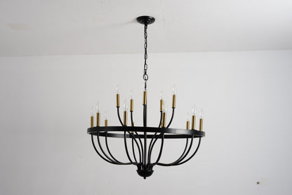 Industrial Gold+Black Chandelier - Dining Room Lighting