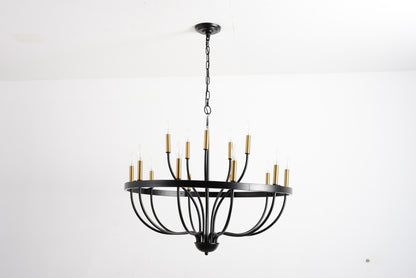 Industrial Gold+Black Chandelier - Dining Room Lighting