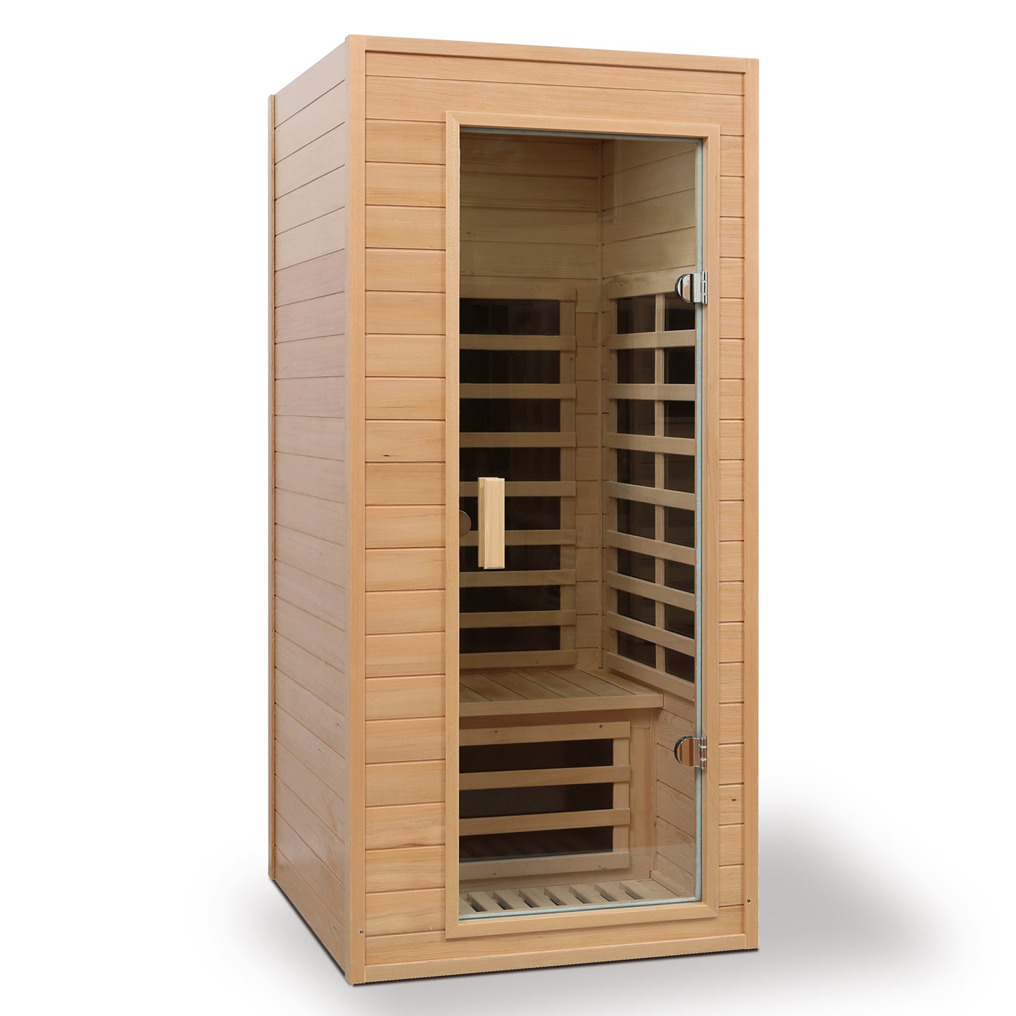 One Person Far Infrared Sauna Room - Natural Wood & Metal