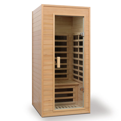 One Person Far Infrared Sauna Room - Natural Wood & Metal