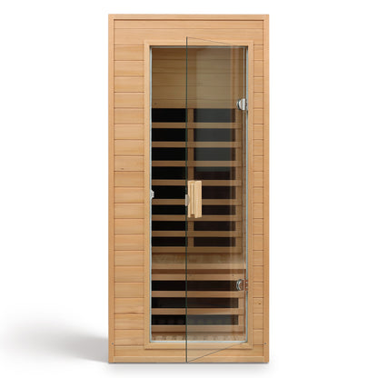 One Person Far Infrared Sauna Room - Natural Wood & Metal