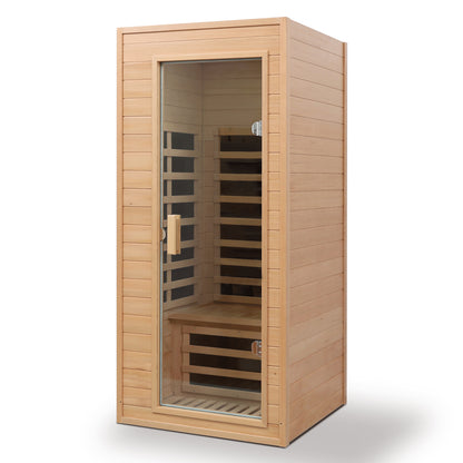 One Person Far Infrared Sauna Room - Natural Wood & Metal