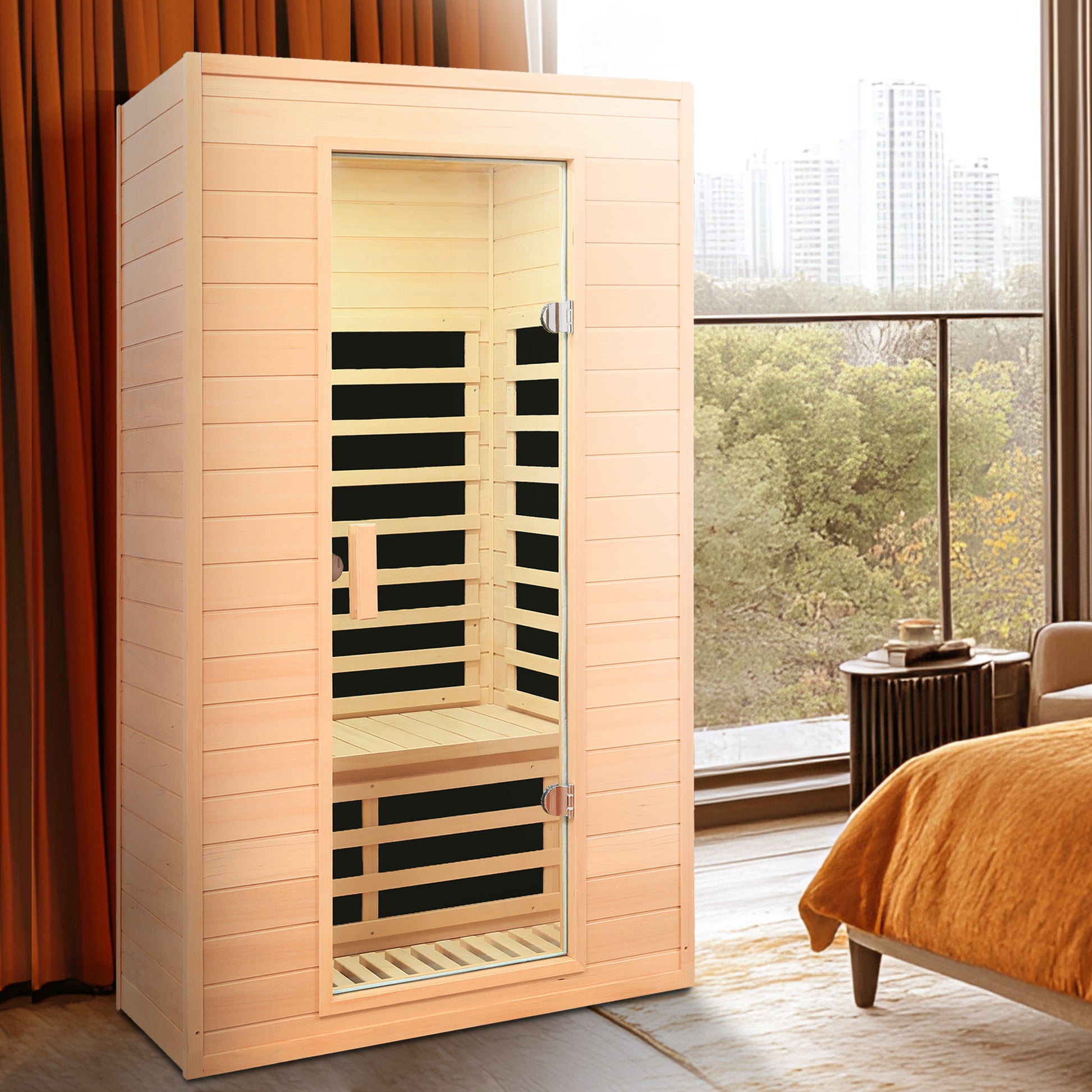 Two Person Far Infrared Sauna Room - Natural Wood