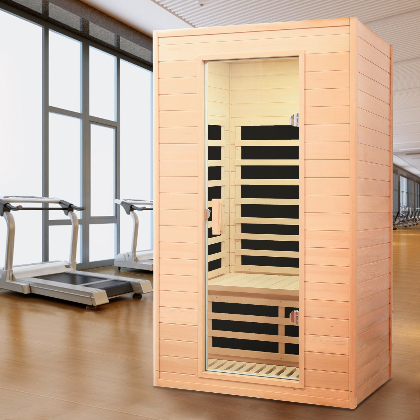 Two Person Far Infrared Sauna Room - Natural Wood
