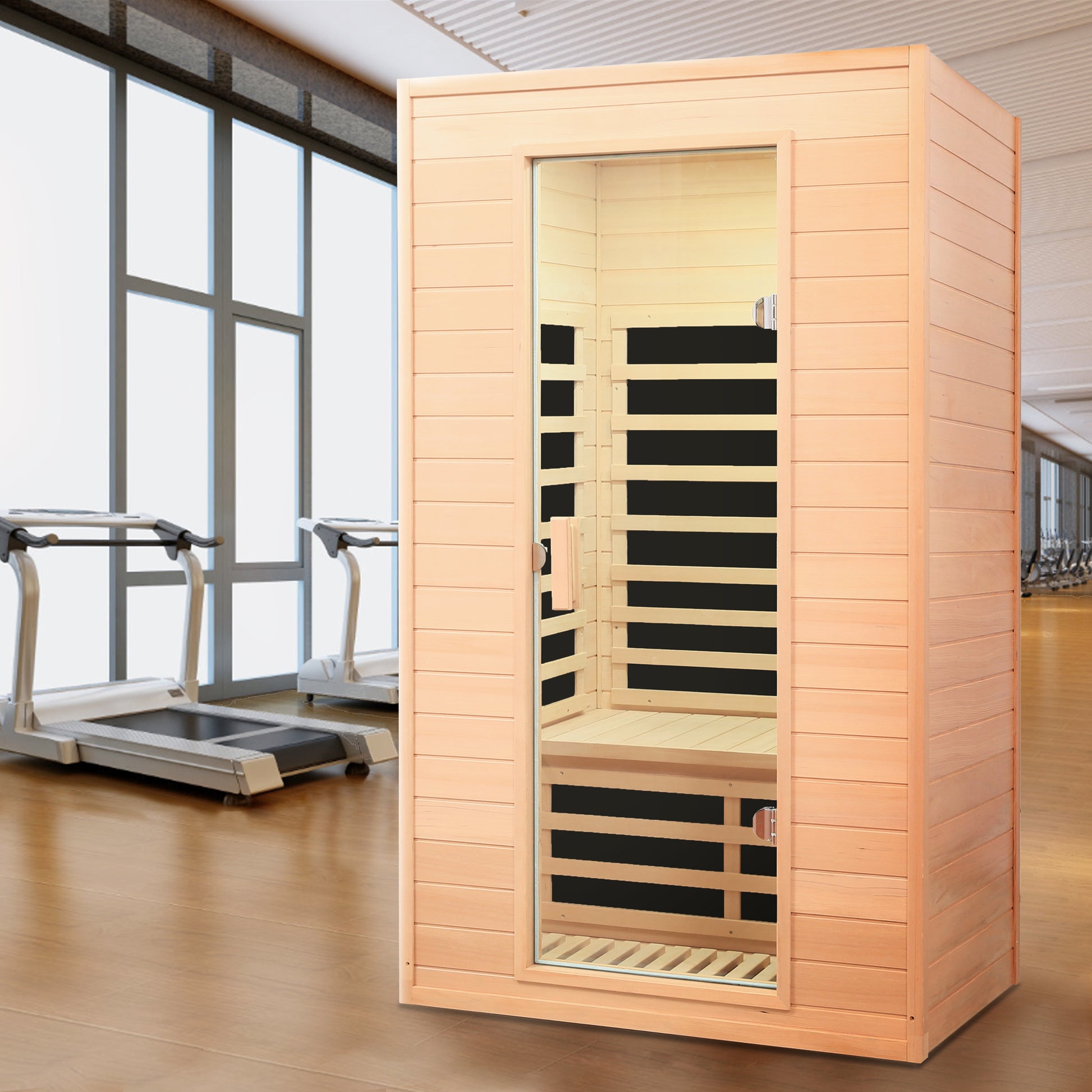 Two Person Far Infrared Sauna Room - Natural Wood
