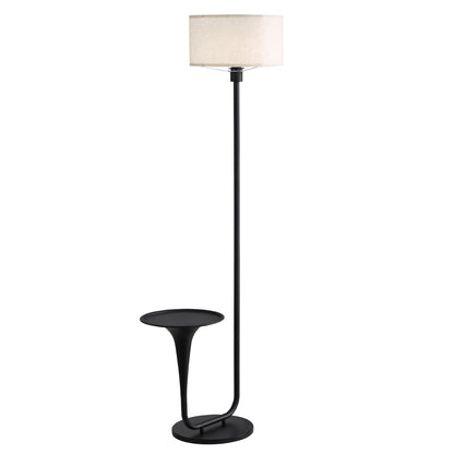 146cm (57.5 inches) Dimmable Floor Lamp with Table, Vintage Standing Light with Tray and Foot Switch, Bulb Included, Ideal for Living Room & Bedroom
