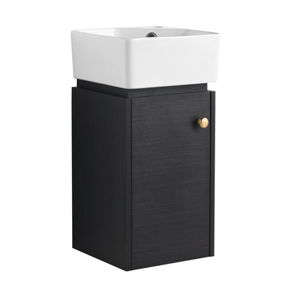 Bathroom Vanity with Sink 12 Inch for Small Bathroom, Bathroom Vanity with Soft Close Door,Small Bathroom Vanity with Sink, 12 inch L X12inch W X24.1inch H