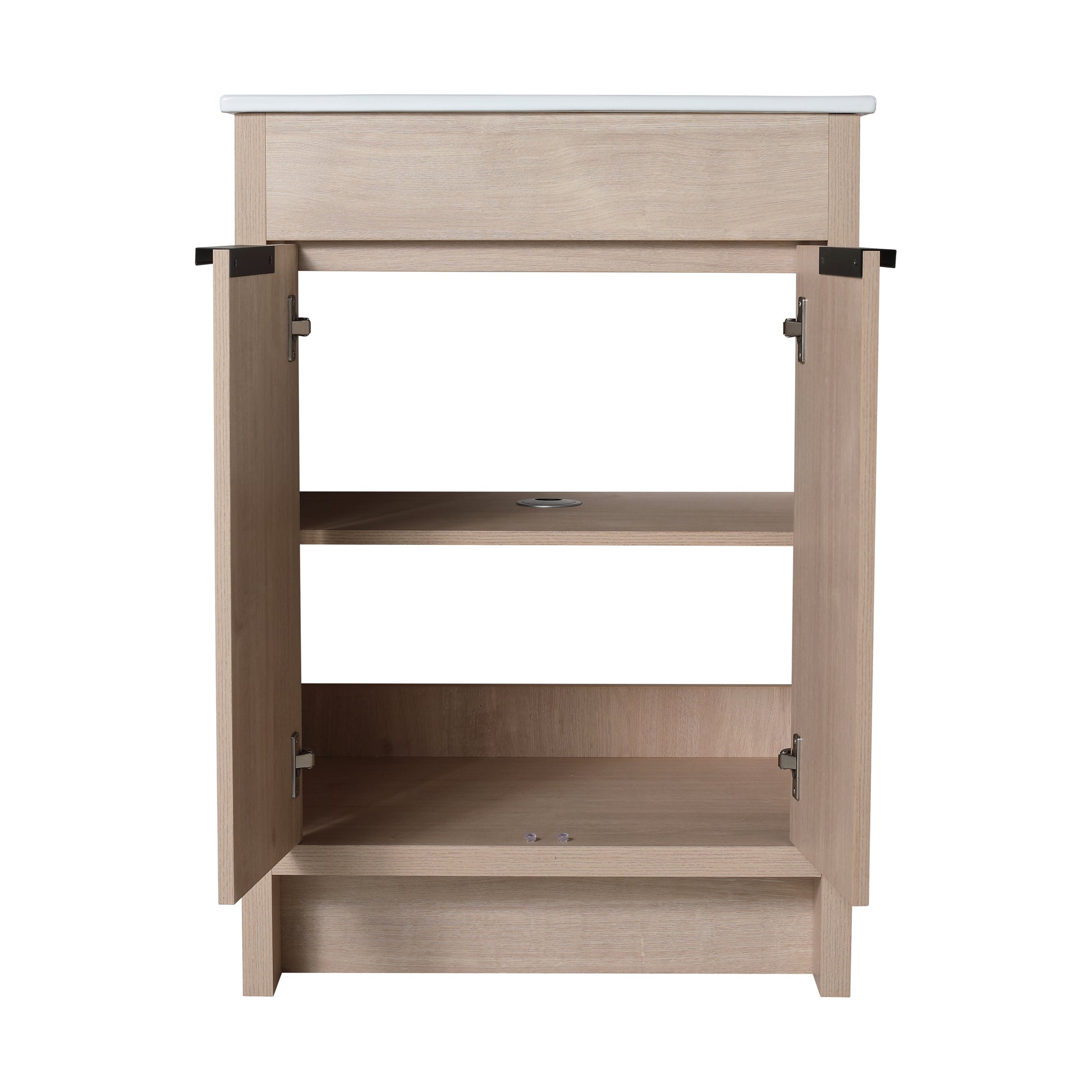 24" Freestanding Bathroom Vanity - Plain Light Oak Plywood