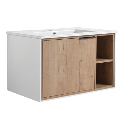 30'' Floating Wall-Mounted Bathroom Vanity, Soft-Close Cabinet Door (Only Vanity ,without Basin)