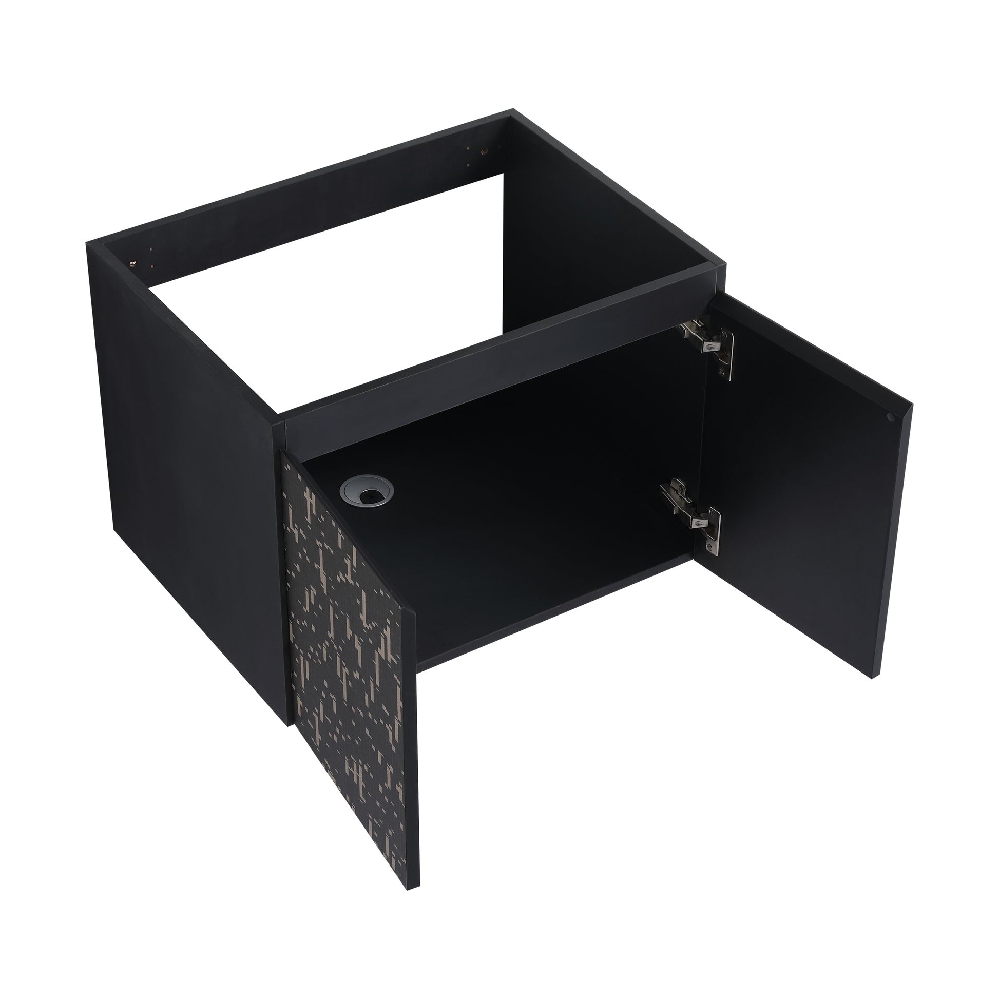23.38" Yellow Black Plywood Bathroom Door Panel