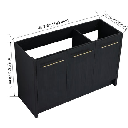 Black Chestnut Bathroom Vanity - 46.88 Inch Freestanding