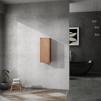 Bathroom Wall Mounted Cabinet 1 Drawer Oak