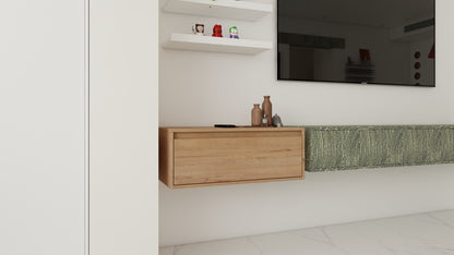 Imitative Oak Bathroom Vanity Cabinet - Assembled