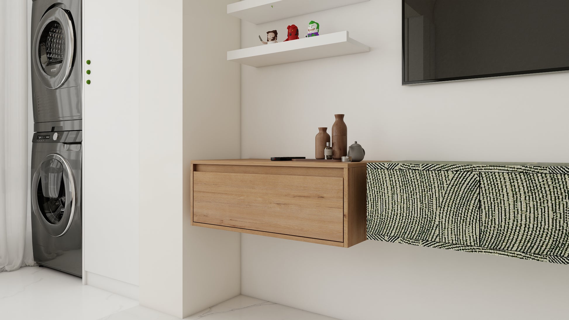 Imitative Oak Bathroom Vanity Cabinet - Assembled
