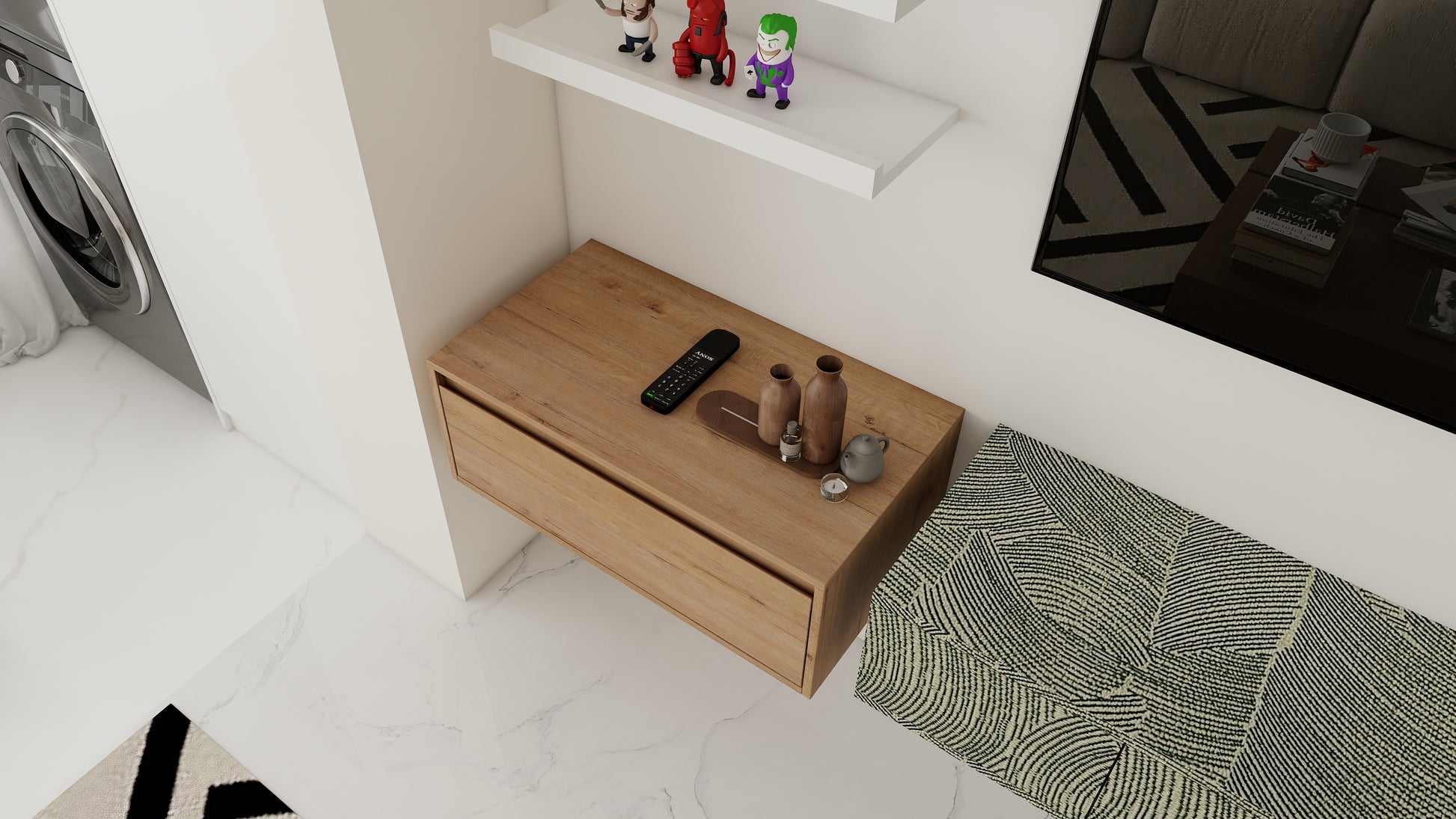 Imitative Oak Bathroom Vanity Cabinet - Assembled