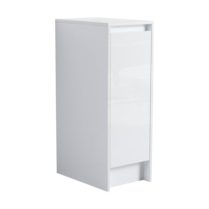 12" freestanding Bathroom Storage Cabinet, Soft Close Doors, Glossy White,(KD-Packing)