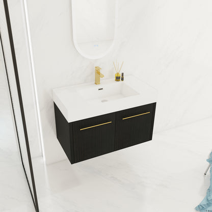 Modern Wall Mounted Bathroom Vanity with Plywood Cabinet