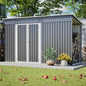 10 x 4 Outdoor Metal Storage Shed with Lockable Door and Floor Frame
