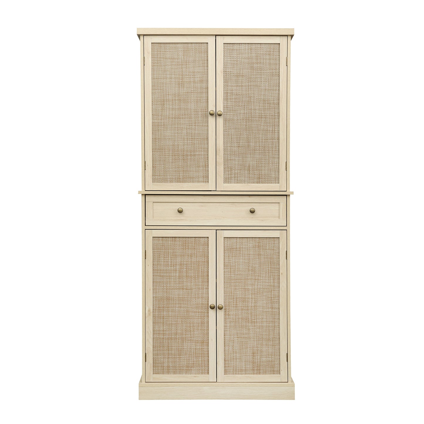 4 Door Cabinet with 1 Drawer, with 4 Adjustable Inner Shelves, Storage Cabinet