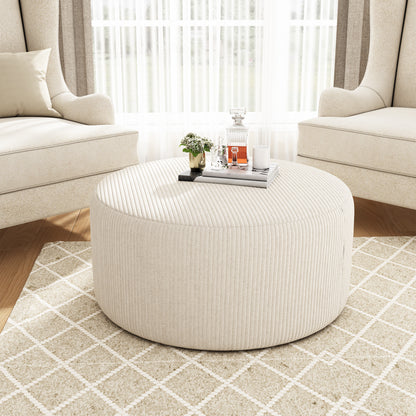 Velvet Round Ottoman