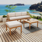 3-Piece Acacia Wood and Rope Patio Sofa Set