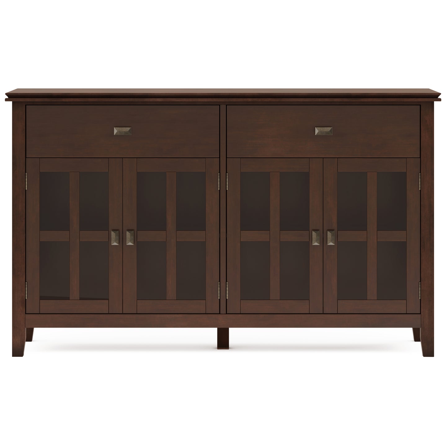 Artisan Solid Wood Large 4 Door Sideboard Buffet in Russet Brown
