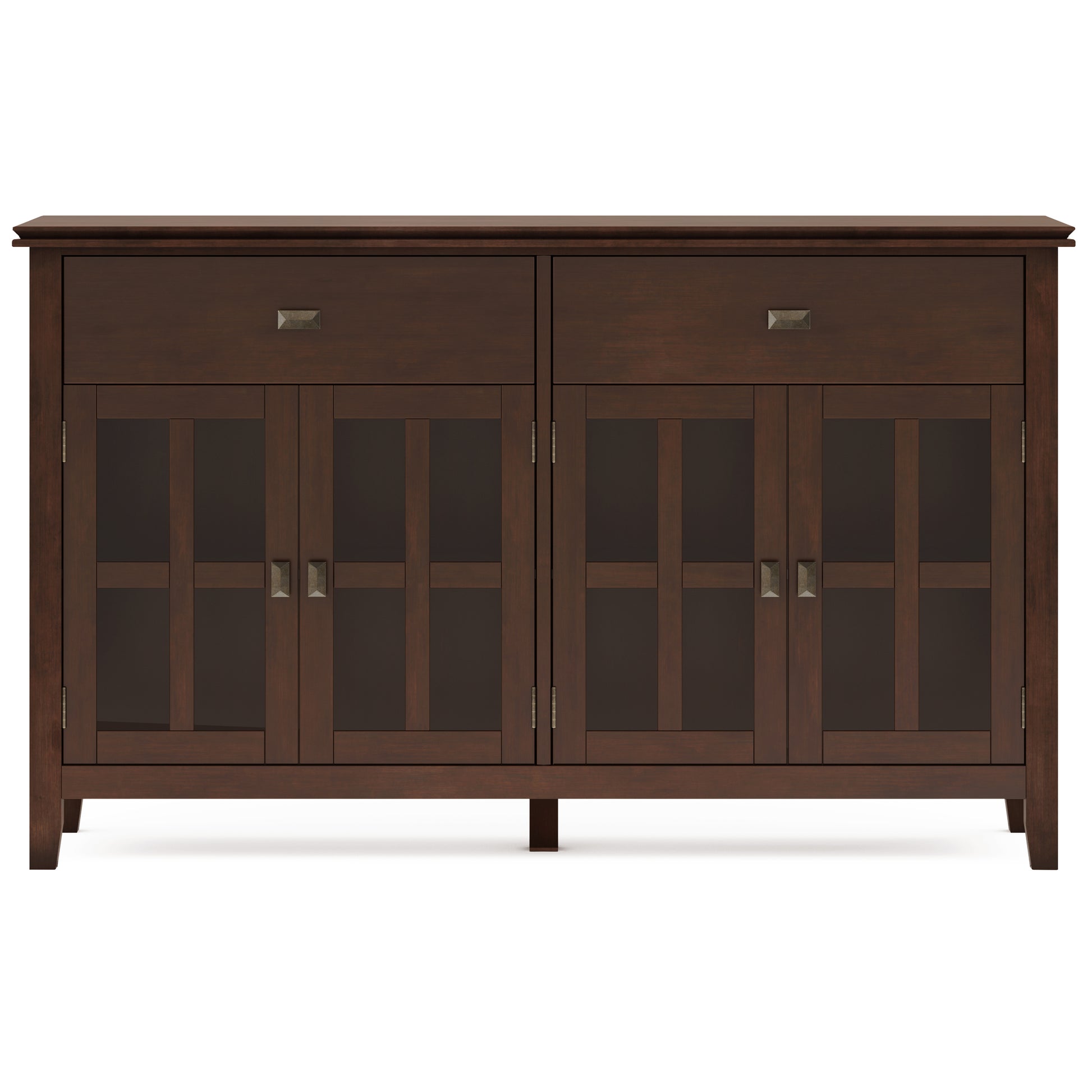 Artisan Solid Wood Large 4 Door Sideboard Buffet in Russet Brown