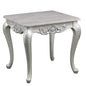 Melrose Traditional Style End Table Made with wood in Silver Finish