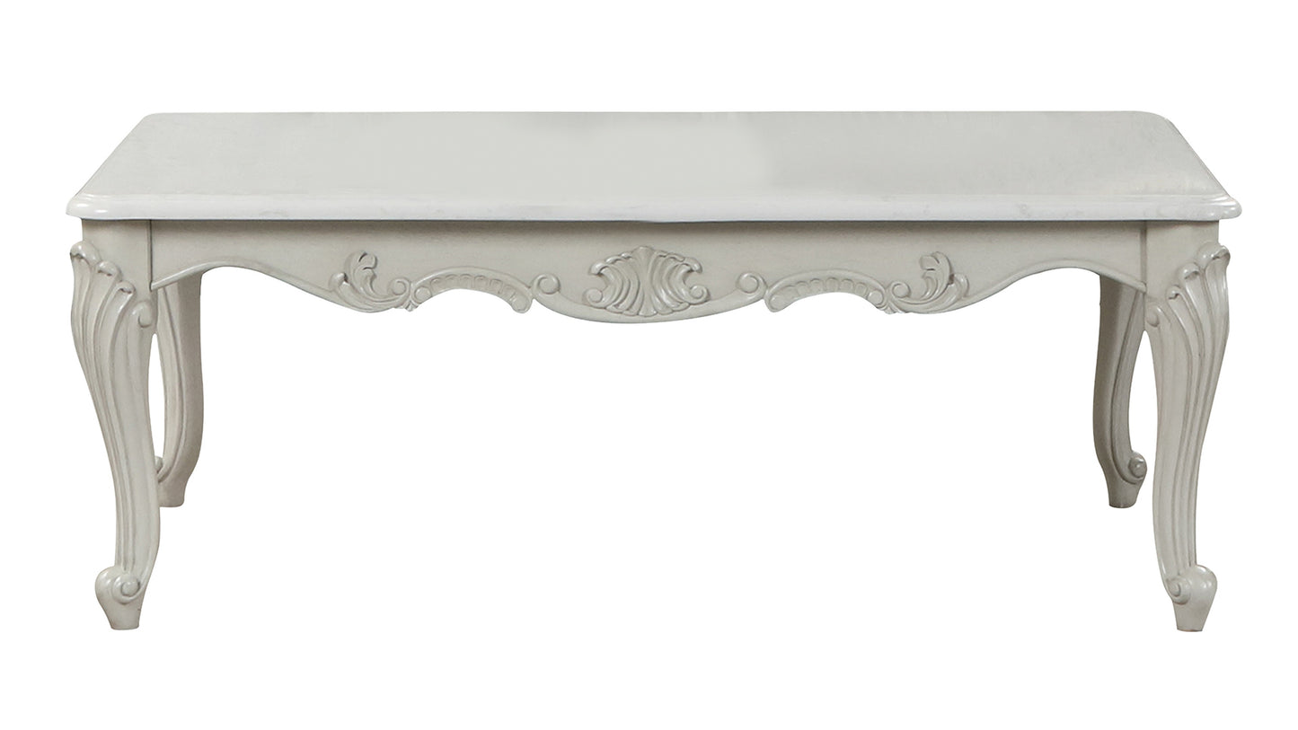 Tuscan Traditional Style Coffee Table made with wood in Silver