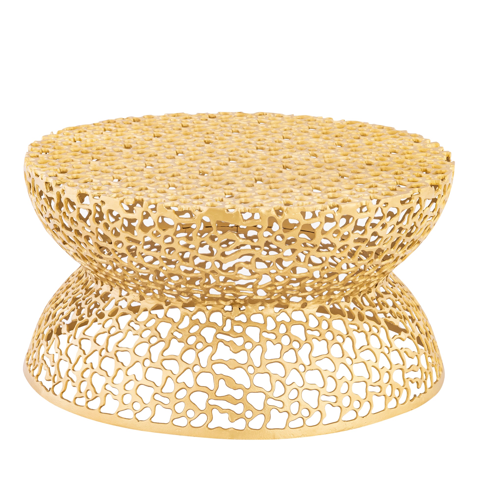 T3704-35 Modern Style 32" Coffee Table made with Aluminum Metal in Gold