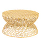 T3704-35 Modern Style 32" Coffee Table made with Aluminum Metal in Gold