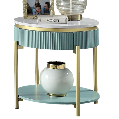 Teal Metal End Table - 23" Contemporary Living Room Table
