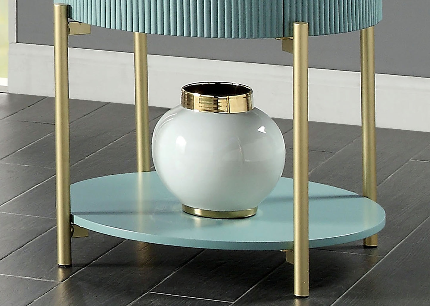 Teal Metal End Table - 23" Contemporary Living Room Table