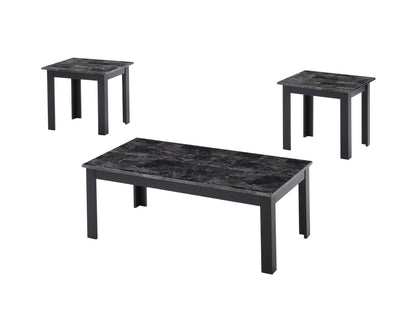 3pc Traditional Gray Wood Coffee Table Set - Rectangular & Square
