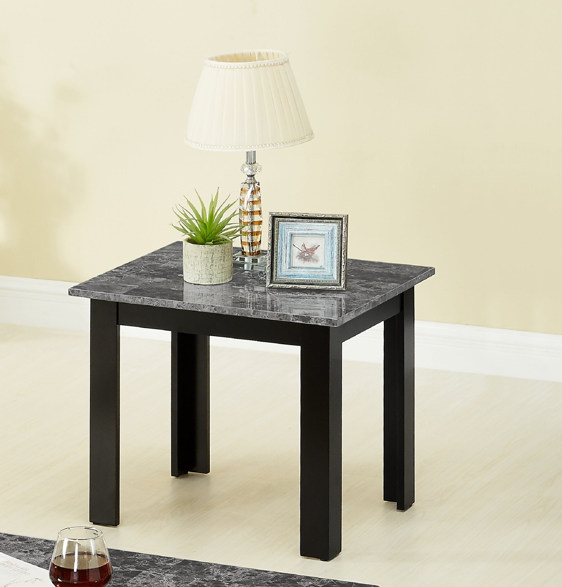 3pc Traditional Gray Wood Coffee Table Set - Rectangular & Square