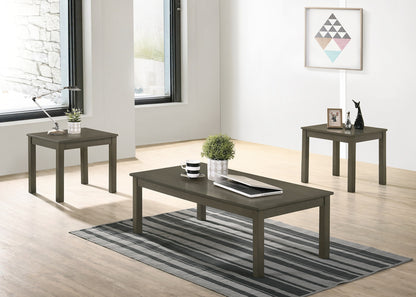 Dark Gray Rectangular Coffee Table Set - 3 Piece Living Room Table