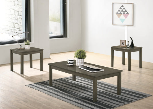 Dark Gray Rectangular Coffee Table Set - 3 Piece Living Room Table