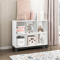 White Finish 6-Shelf Bookcase Wooden Furniture 1pc